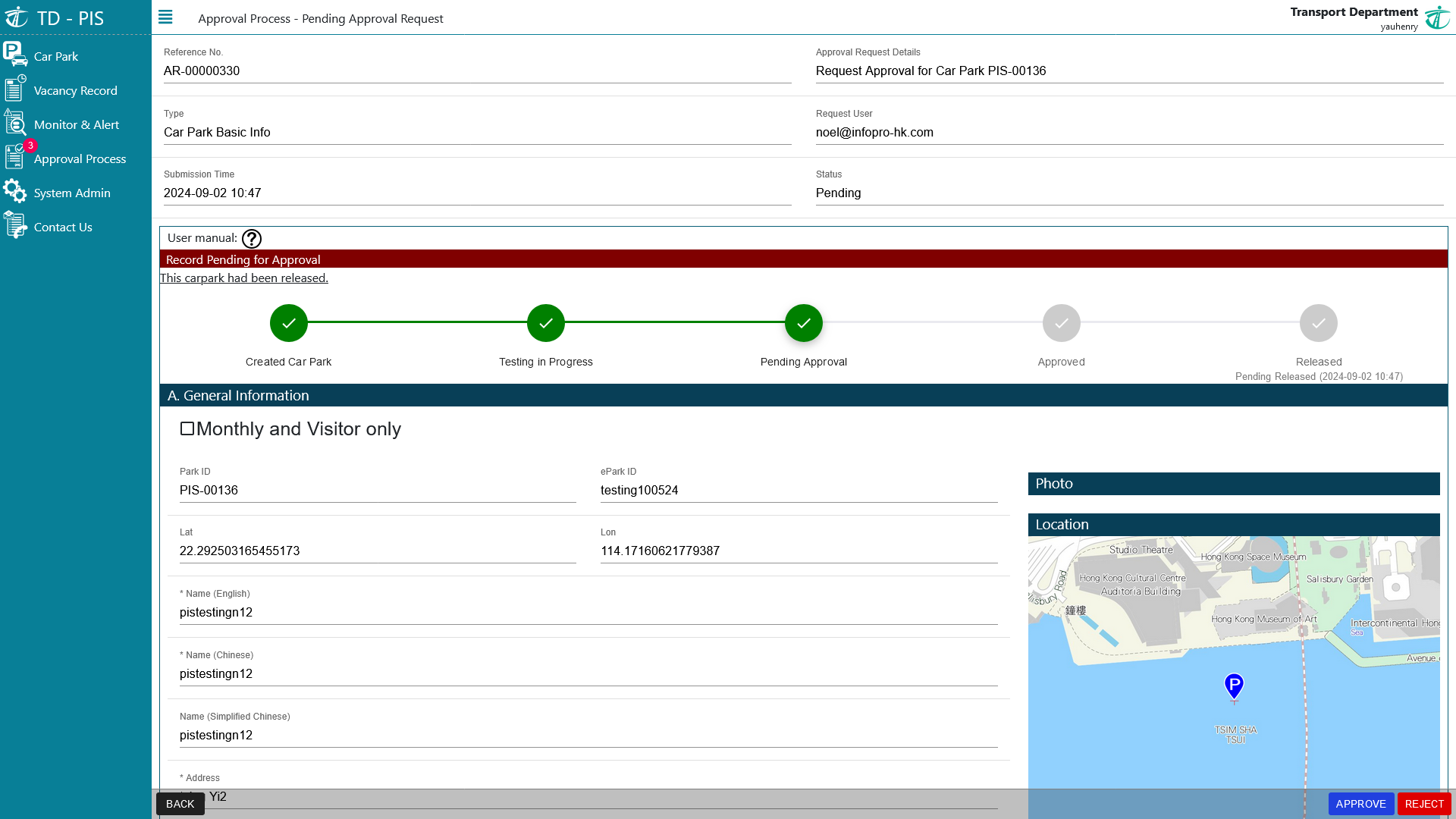 Hong Kong Transport Department Parking Information System Website Image 2